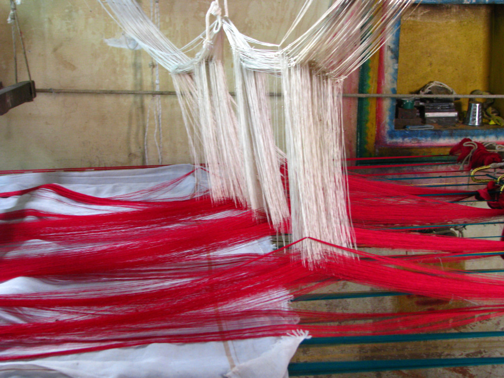 silk sari weaving at kanchipuram, tamil nadu