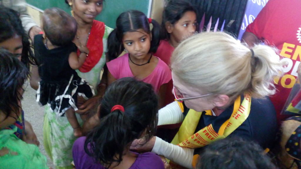 NID Tour members giving polio drops