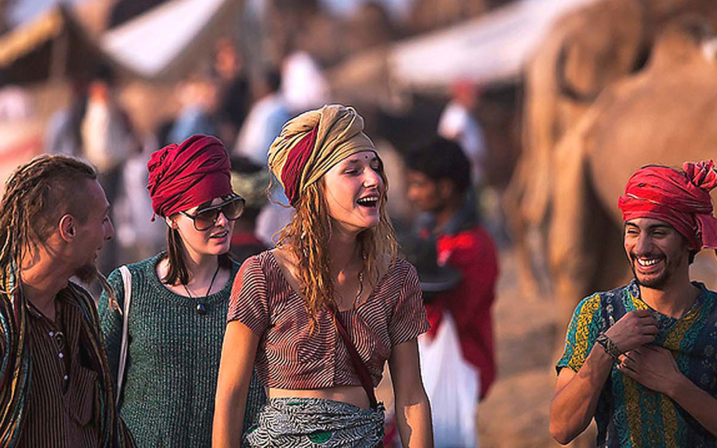 Tourist in pushkar fair