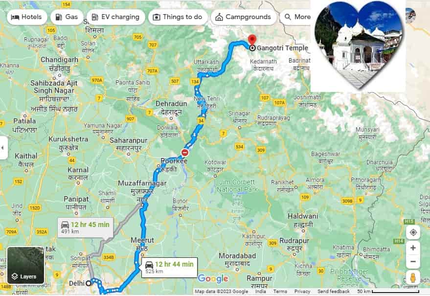 Gangotri Yatra Route Map