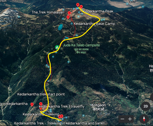  KedarKantha Route Map