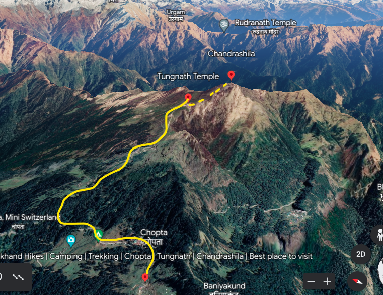 Tungnath Route Map