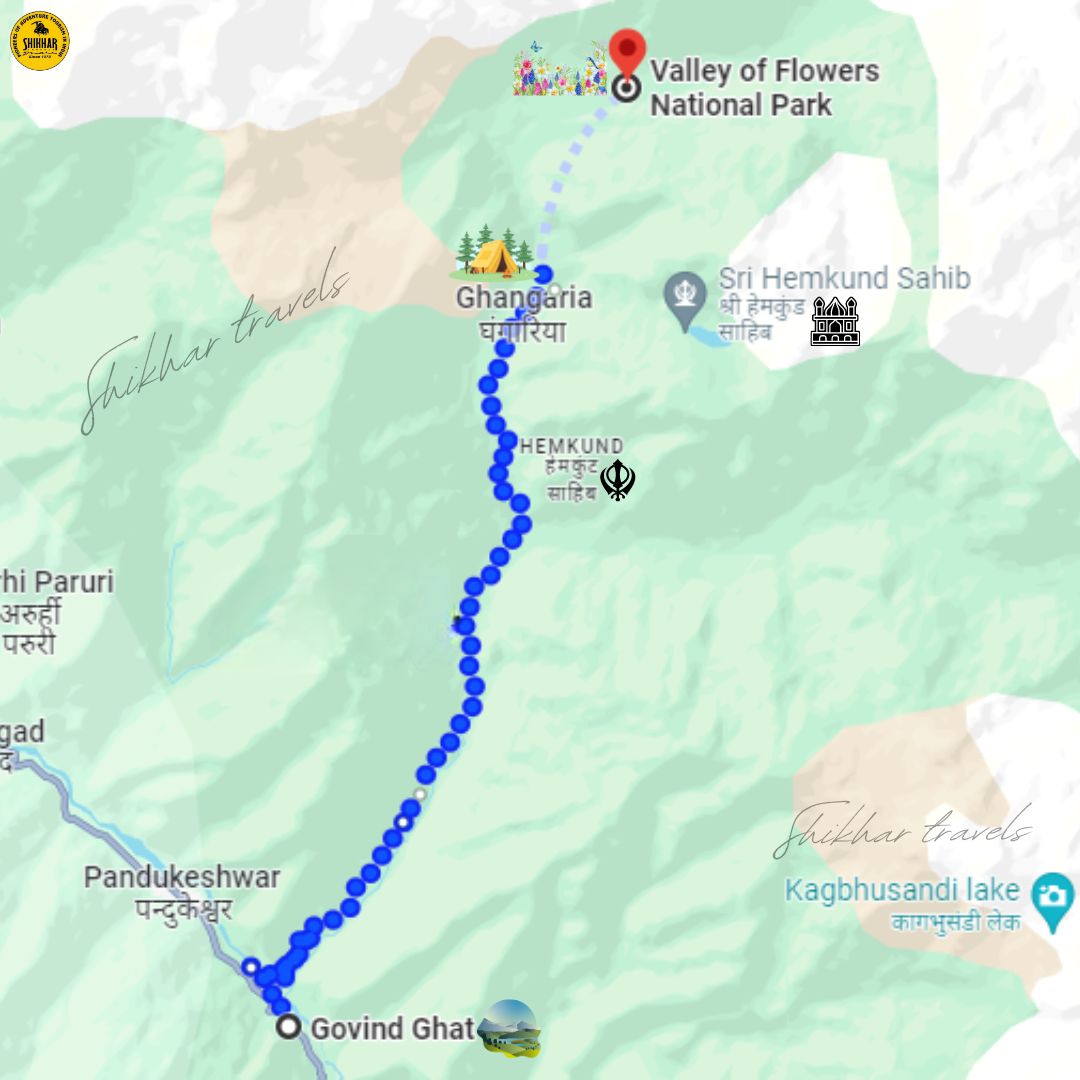 Map of Valley of flowers