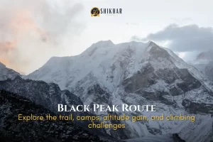 Black Peak Route overview from Sankri to Ruinsara to Black Peak (Kalanag). Explore the trail, camps, altitude gain, and climbing challenges