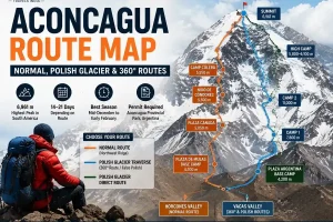Aconcagua Climbing Expedition Route Map