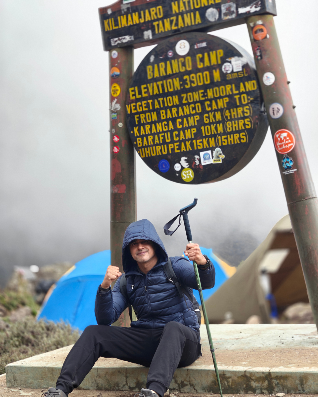 Professional Kilimanjaro trekking company guides accompanying trekkers during their Machame Route climb toward Uhuru Peak
