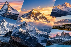 The top 10 popular and highest mountains in the world are Mount Everest, K2, Kangchenjunga, Lhotse, Makalu, Cho Oyu, Dhaulagiri, Manaslu, Nanga Parbat, and Annapurna I. Most are located in the Himalayas or Karakoram, and each has a distinctive history, geography, climbing challenge, and cultural significance.
